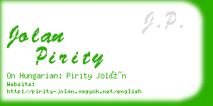 jolan pirity business card